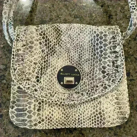 Elliott Lucca Leather Snakeskin Handbag - Picture 5 of 10